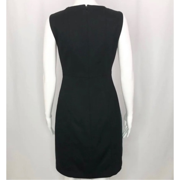 Tahari Sz 10 Emerald Hunter Green Black Sheath Dress Christmas Figure Flattering - Picture 16 of 16